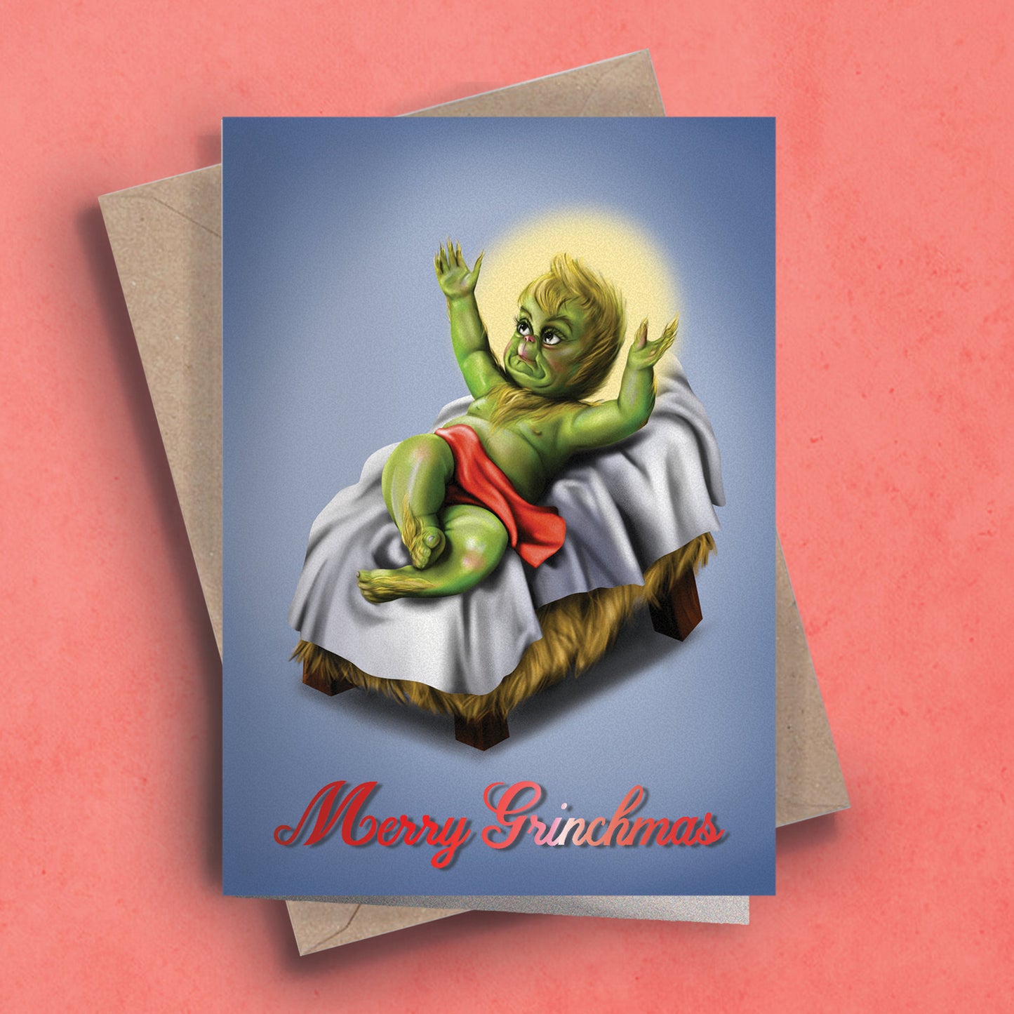 Holy Baby Grinch - Christmas Card